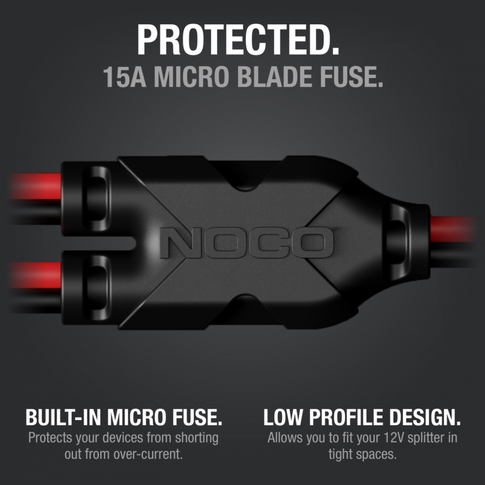 Noco 12V 15A Adapter Plug with 2 Way Splitter - Ascmtools