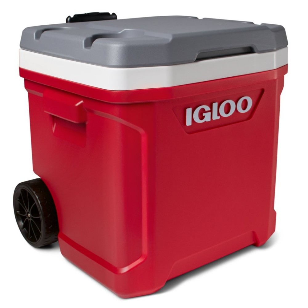 Igloo Latitude 60 Roller Cooler Industrial Red/Meteorite 60qt - Ascmtools
