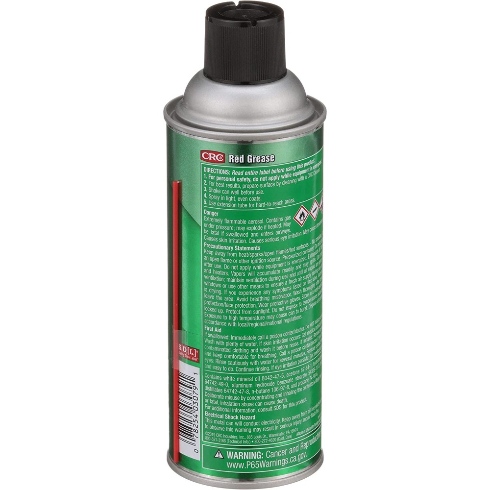 CRC Industries 11oz Aerosol Heavy Duty Red Grease - Ascmtools