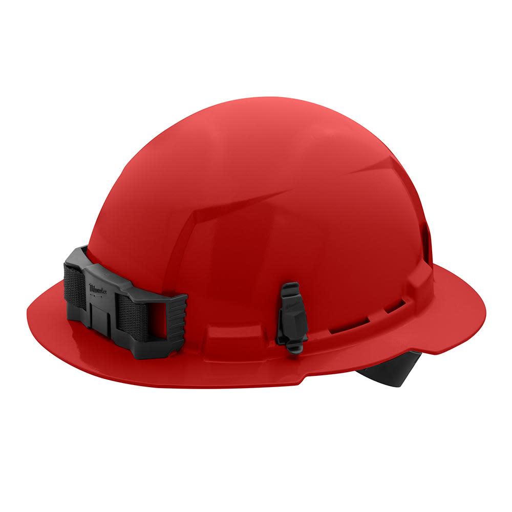 Milwaukee Red Full Brim Hard Hat with 4pt Ratcheting Suspension Type 1 Class E - Ascmtools