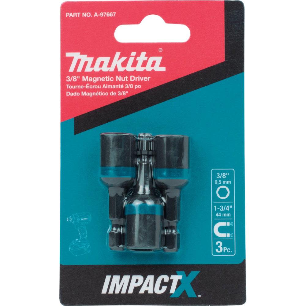Makita Impact X 3/8 x 1-3/4 Magnetic Nut Driver 3/pk - Ascmtools