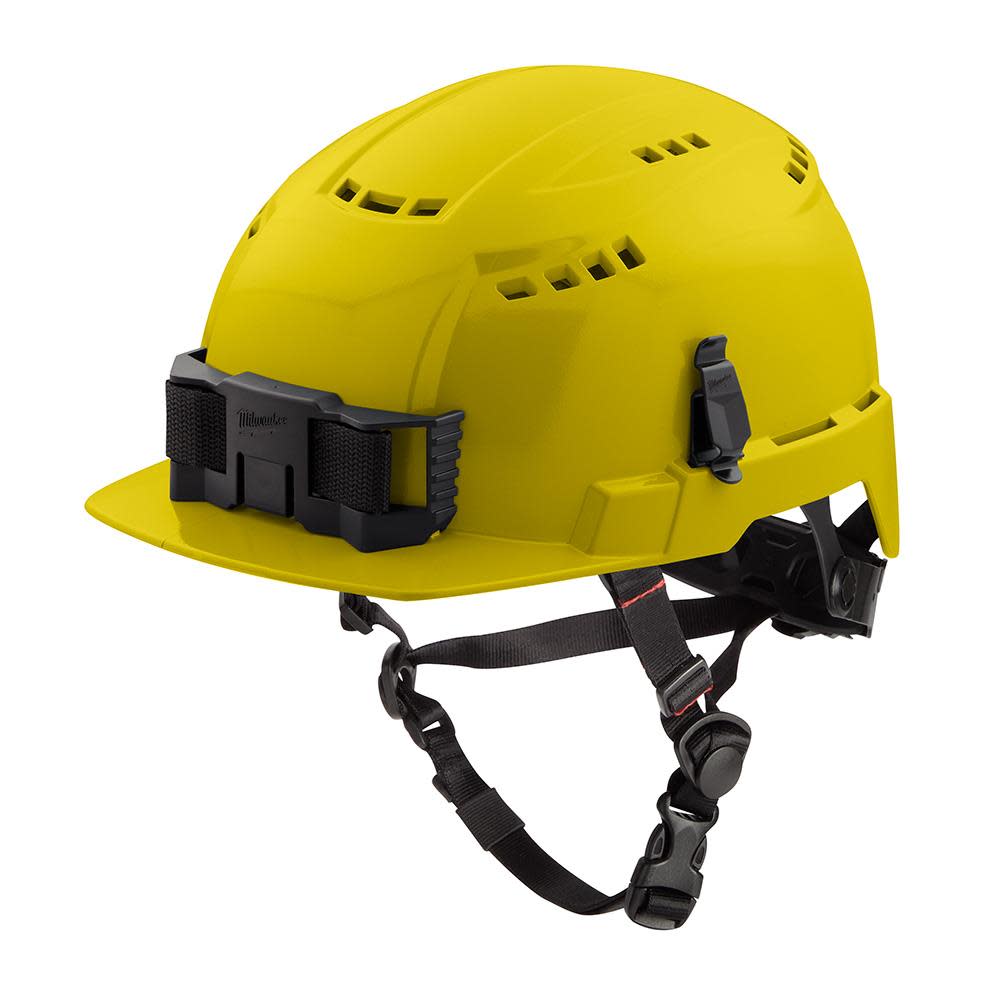 Milwaukee Yellow Front Brim Vented Safety Helmet with BOLT Class C - Ascmtools