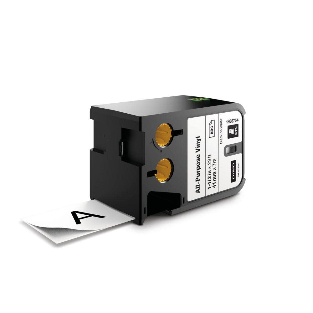 Dymo XTL 1-1/2 In. (41 mm) All-Purpose Vinyl Black On White - Ascmtools