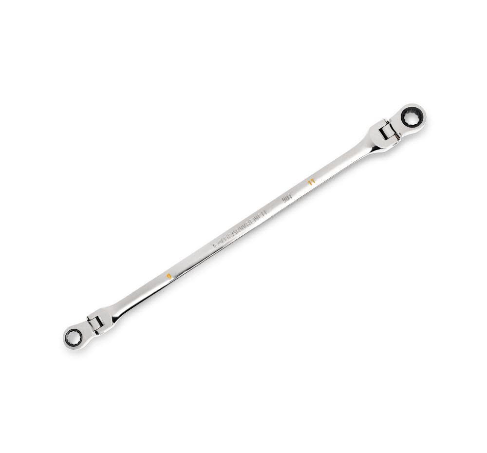 GEARWRENCH Ratcheting Wrench 90 Tooth 12 Point GearBox Double Flex 9x11mm - Ascmtools