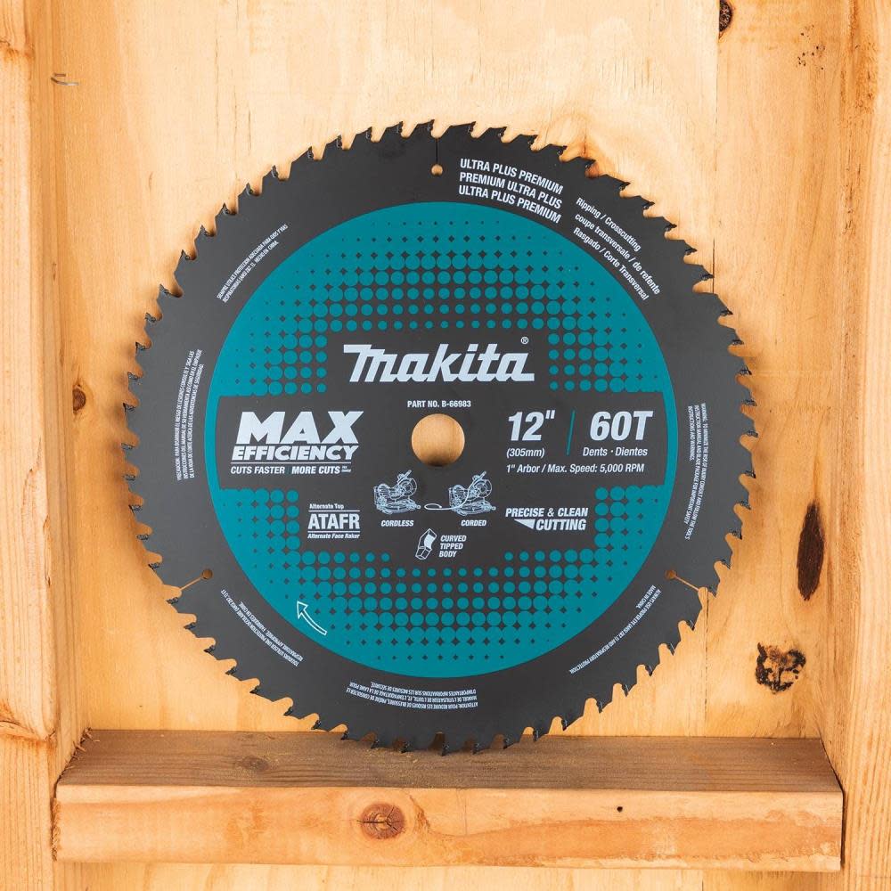 Makita 12″ 60T Carbide-Tipped Max Efficiency Miter Saw Blade - Ascmtools