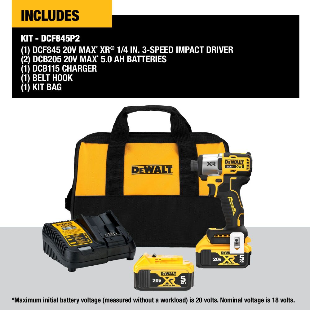DEWALT 20V MAX XR 1/4″ Impact Driver Kit - Ascmtools
