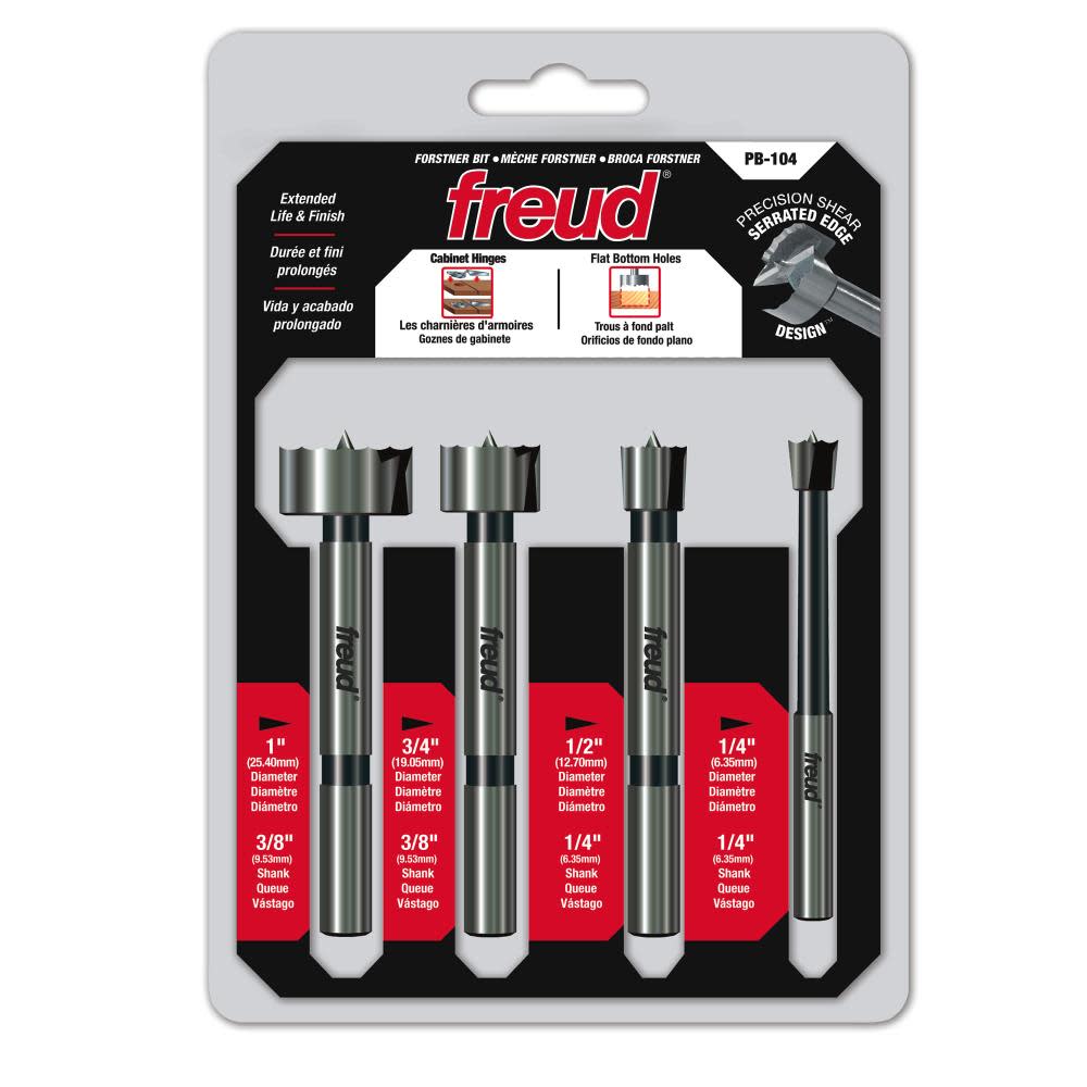 Freud 4 pcs. Precision Shear Forstner Bit Set - Ascmtools