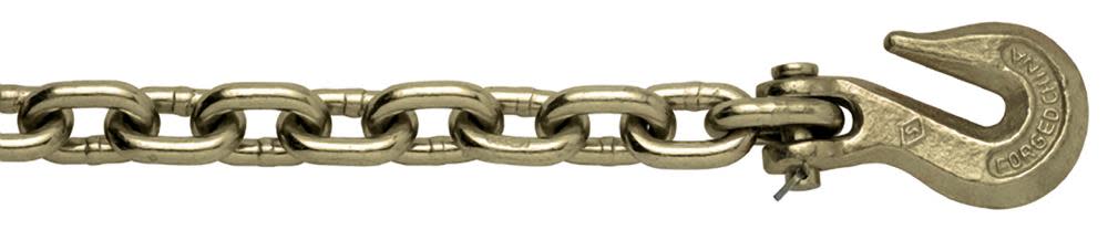 SCC 5/16 In. Grade 70 Transport Binder Chain Clevis Grab Hook Each End 20 Ft. 4700 Lbs. WLL - Ascmtools