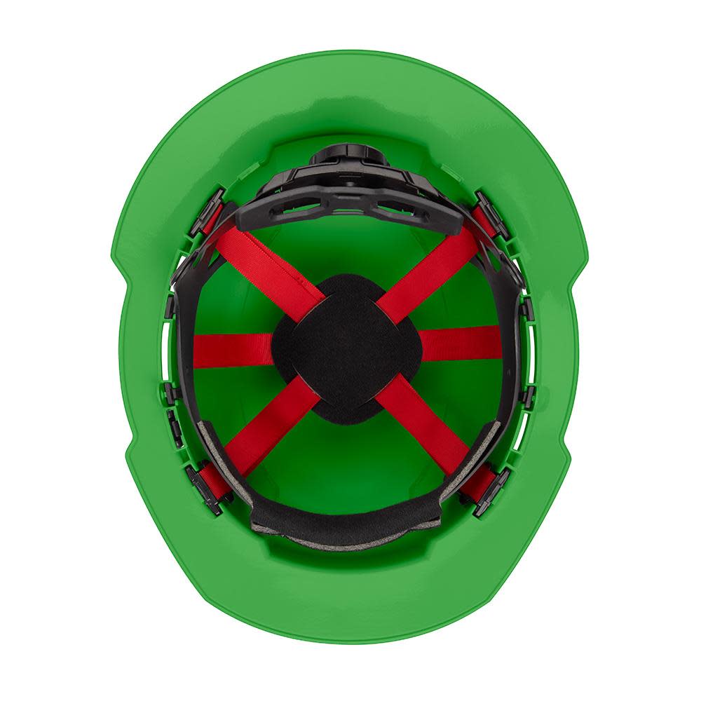 Milwaukee Green Full Brim Vented Hard Hat with 6pt Ratcheting Suspension Type 1 Class C - Ascmtools