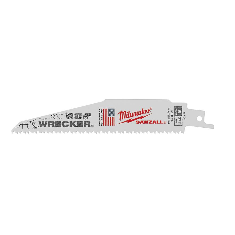 Milwaukee The Wrecker Multi-Material SAWZALL Blade 6 in. 7/11TPI 25PK - Ascmtools