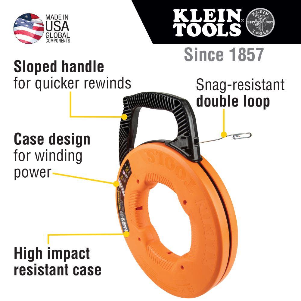Klein Tools 240′ Stainless Steel Fish Tape - Ascmtools