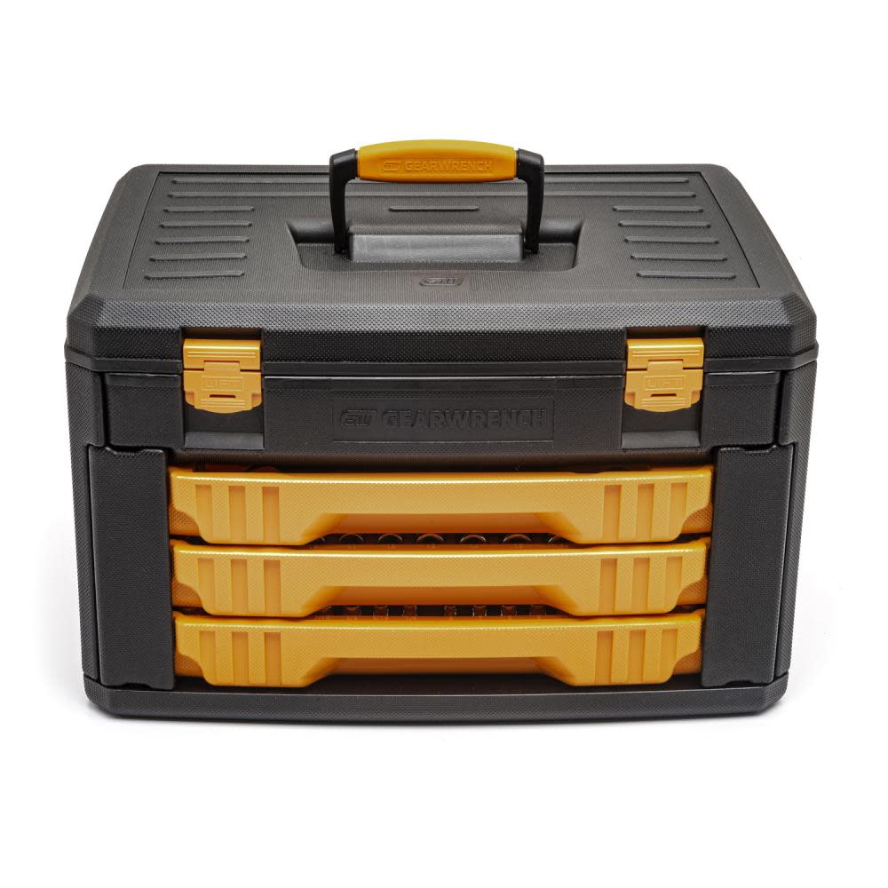 GEARWRENCH 243 Pc. 12 Point Mechanics Tool Set in 3 Drawer Storage Box - Ascmtools