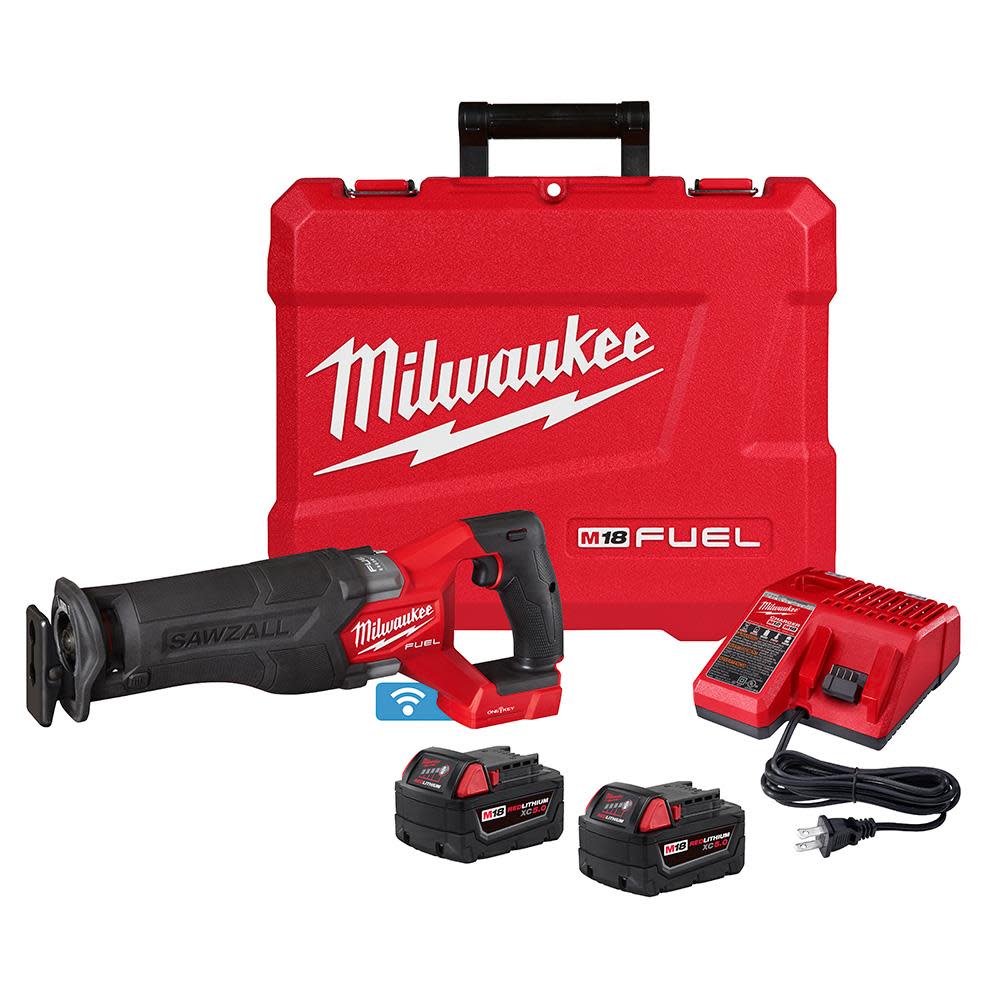 Milwaukee M18 FUEL SAWZALL Reciprocating Saw with ONE-KEY – 2 Battery XC5.0 Kit - Ascmtools