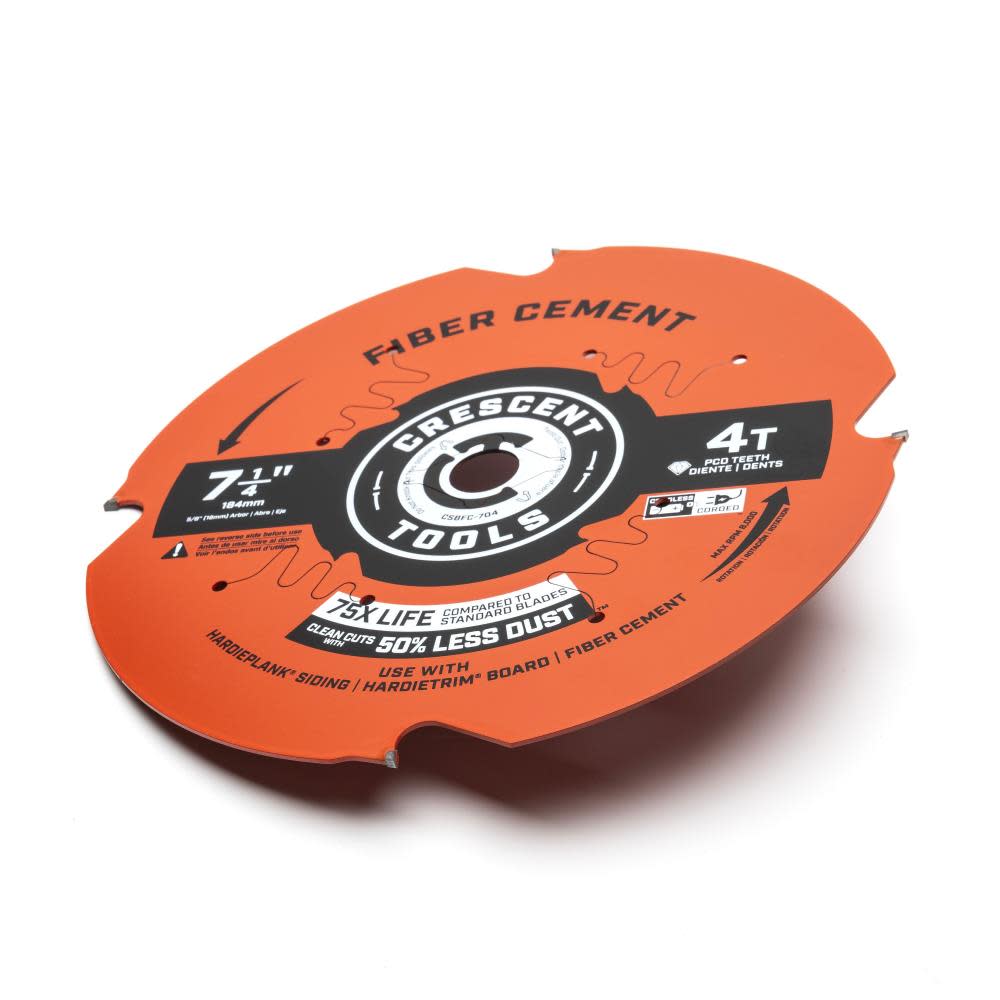 Crescent Circular Saw Blade 7 1/4″ x 4 Tooth Fiber Cement - Ascmtools