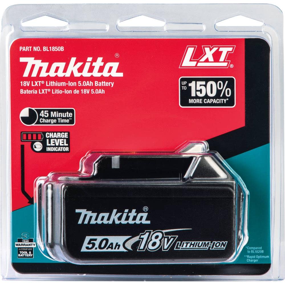 Makita 18V LXT Lithium-Ion 5.0 Ah Battery with Charge Indicator - Ascmtools