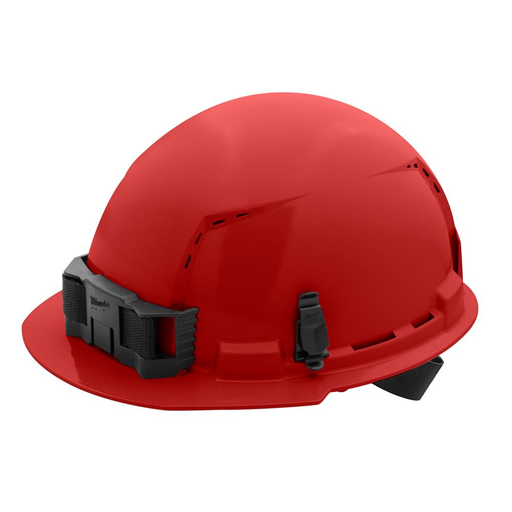 Milwaukee Front Brim Vented Hard Hat with 4pt Ratcheting Suspension Type 1 Class C Red - Ascmtools