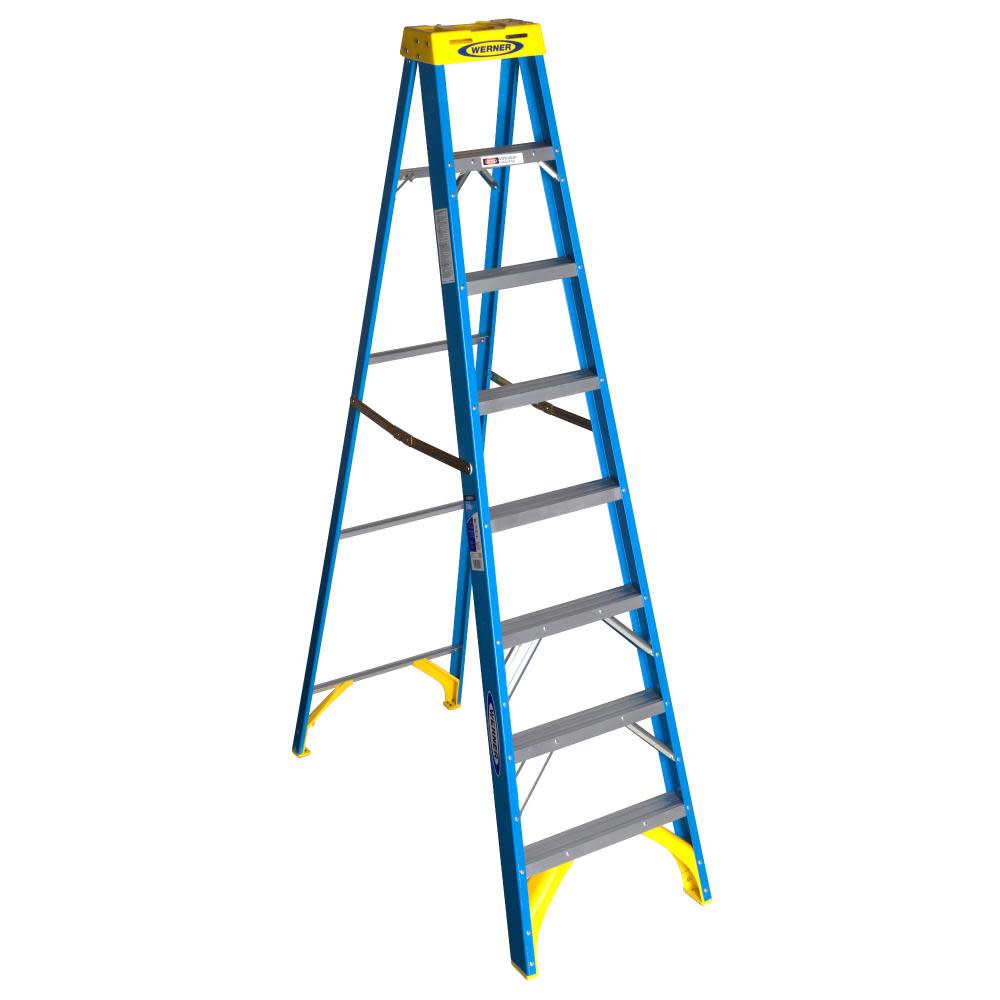 Werner 8 Ft. Type I Fiberglass Step Ladder - Ascmtools