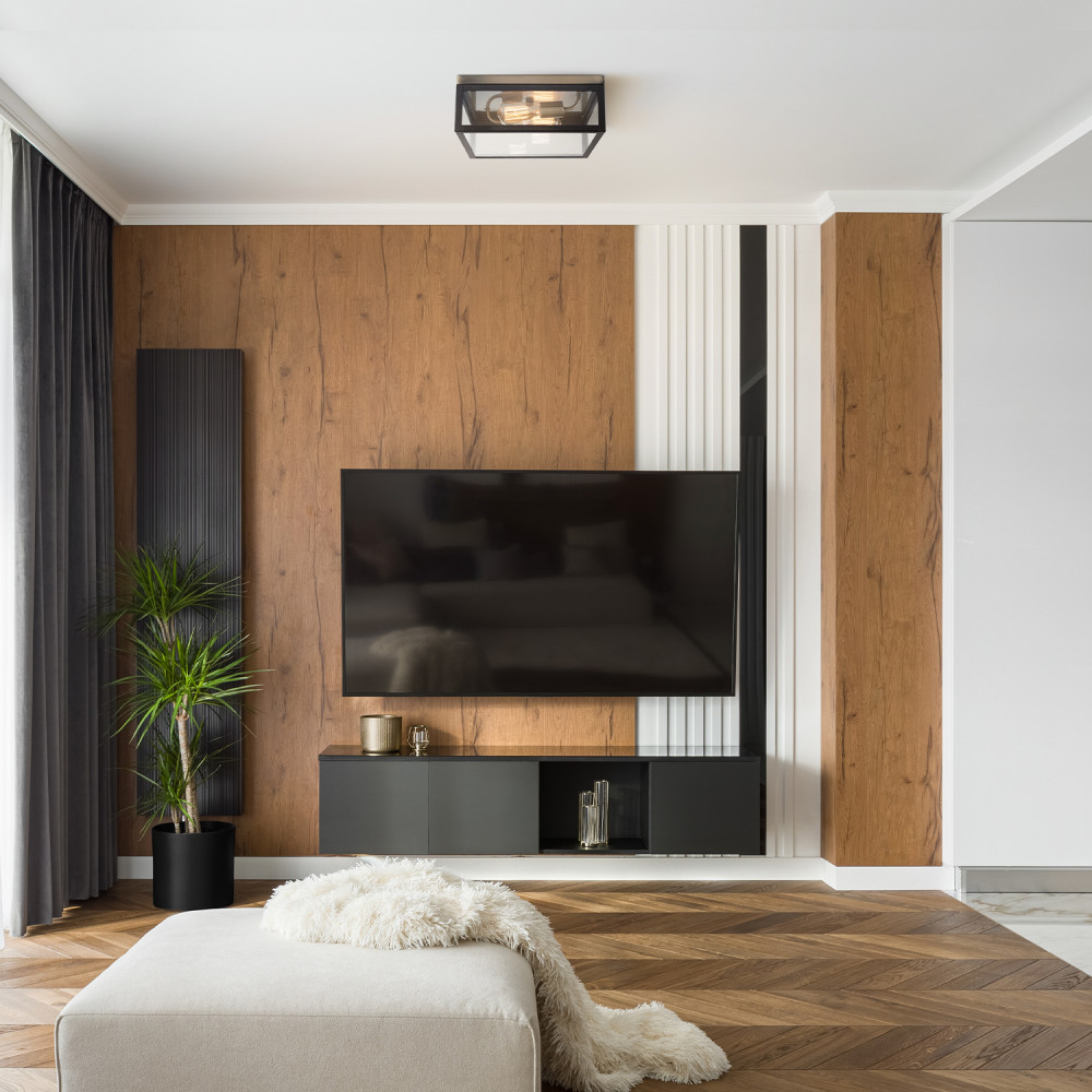 Globe Electric Verona Flush Mount Light Panes 2 Light Dark Bronze - Ascmtools