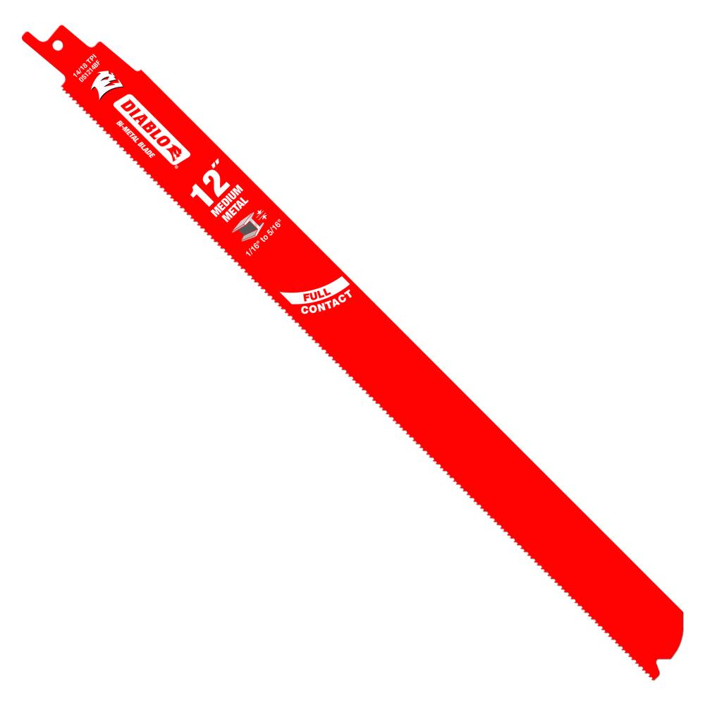 Diablo Tools 12″ Bi-Metal Recip Blade for Medium Metal Cutting 3/32″ to 5/16″ 5pc - Ascmtools
