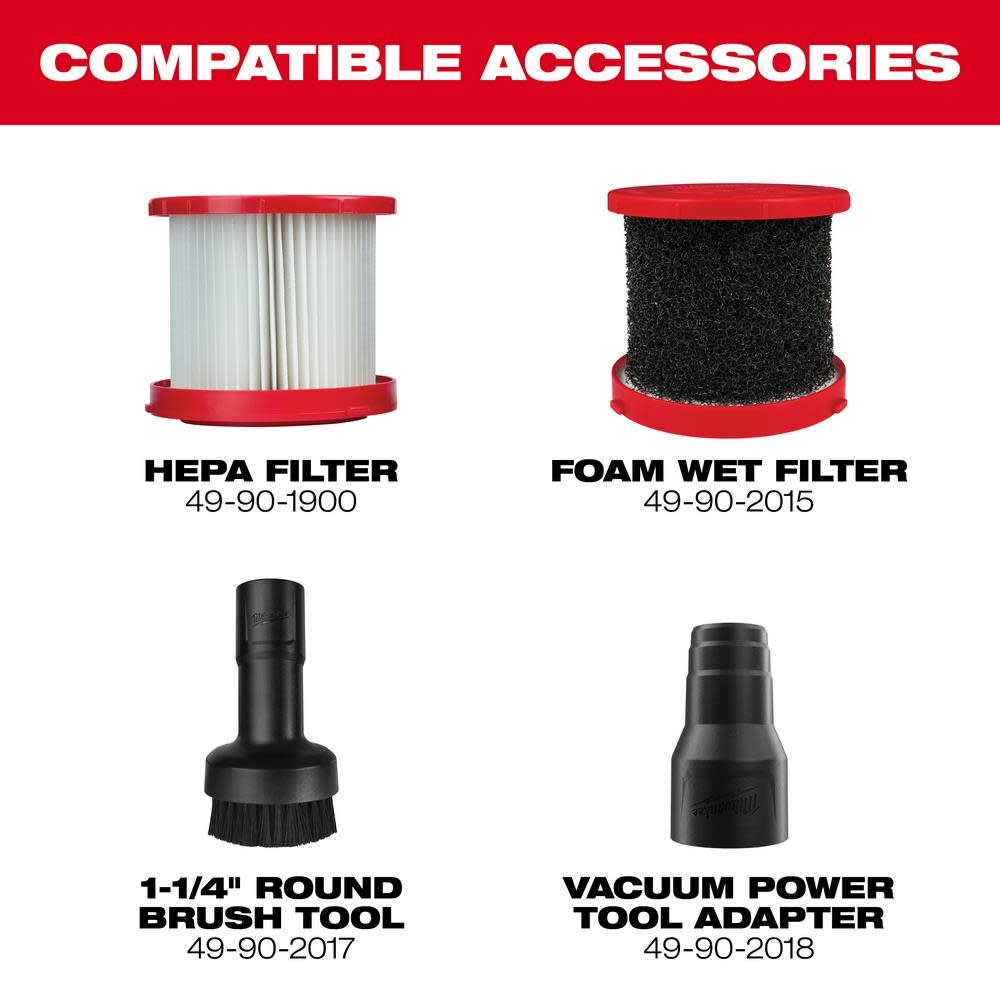 Milwaukee M18 Vacuum Wet/Dry Bare Tool - Ascmtools