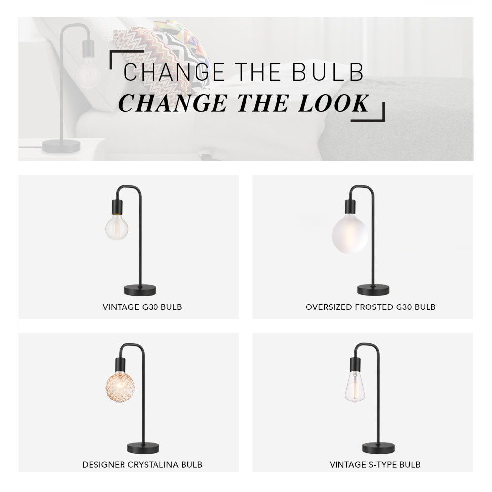 Globe Electric Holden Scandinavian Table Lamp 18″ Satin Black - Ascmtools