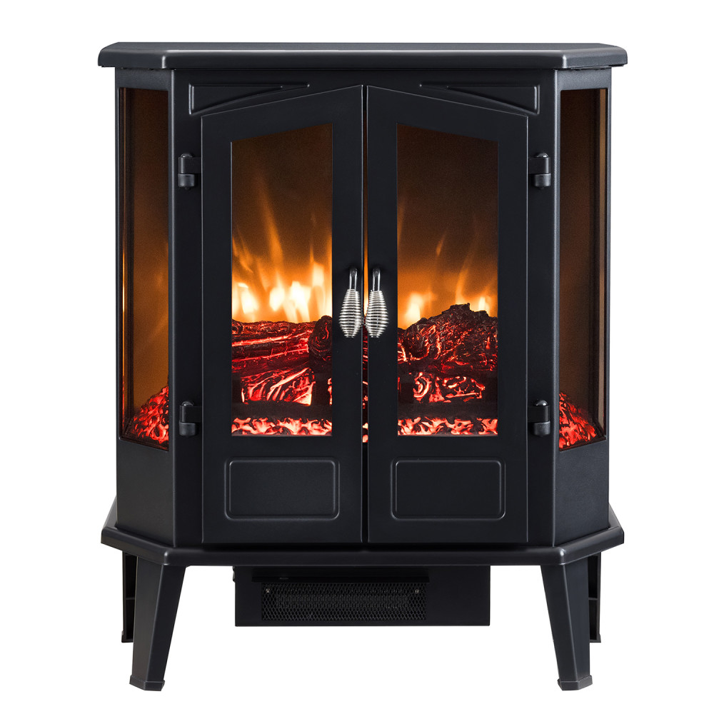 Hearthpro 25″ 5 Sided Infrared Electrick Stove Black Finish - Ascmtools