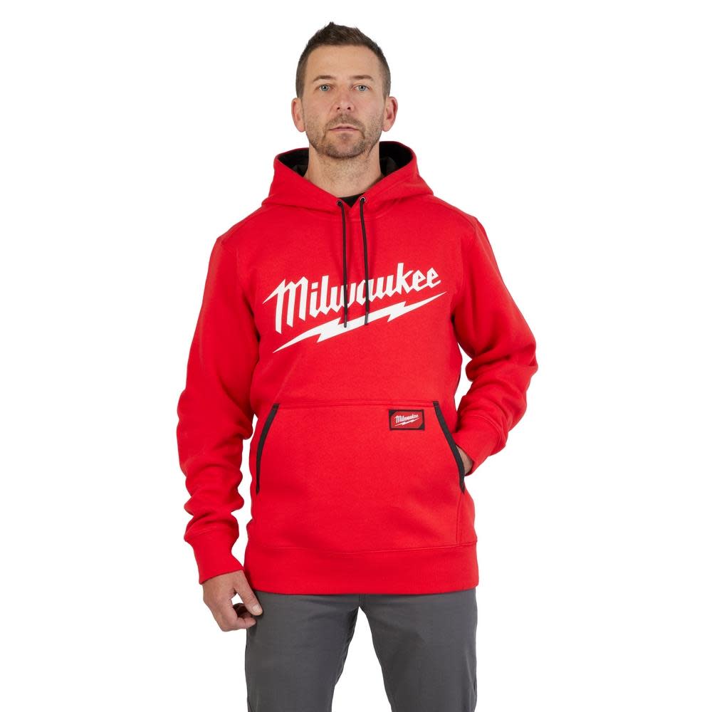 Milwaukee Midweight Pullover Hoodie Big Logo Red - Ascmtools