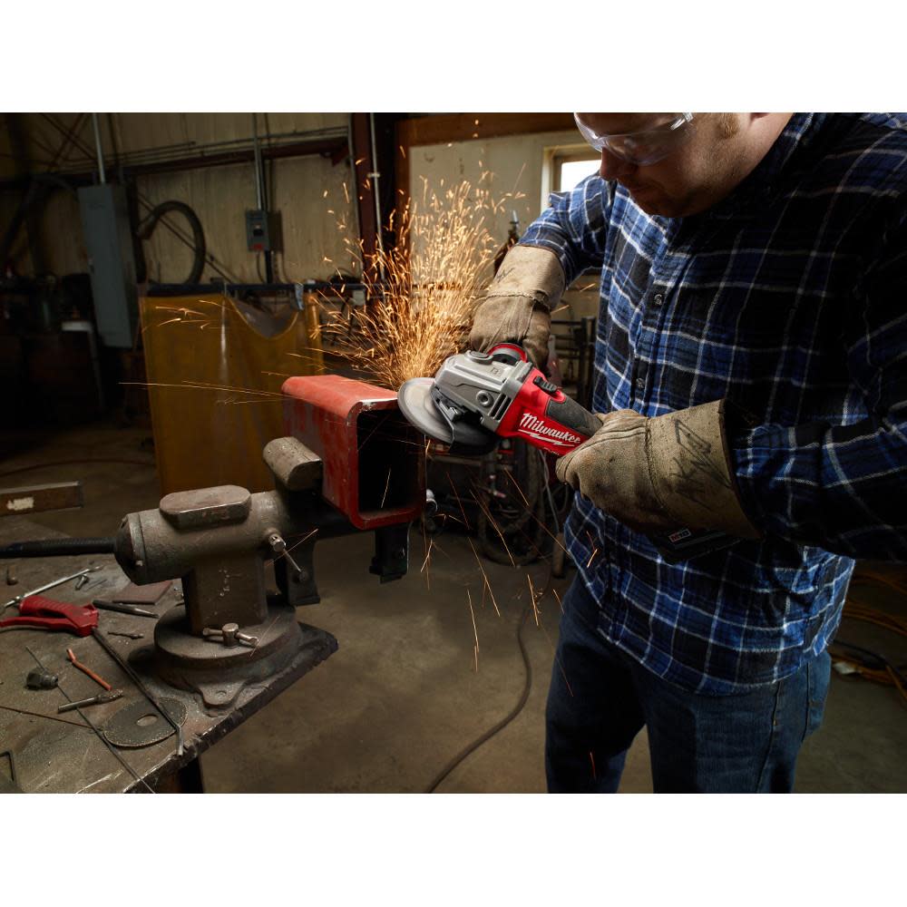 Milwaukee M18 FUEL 4-1/2 In. / 5 In. Grinder Slide Switch Lock-On 1 Battery - Ascmtools
