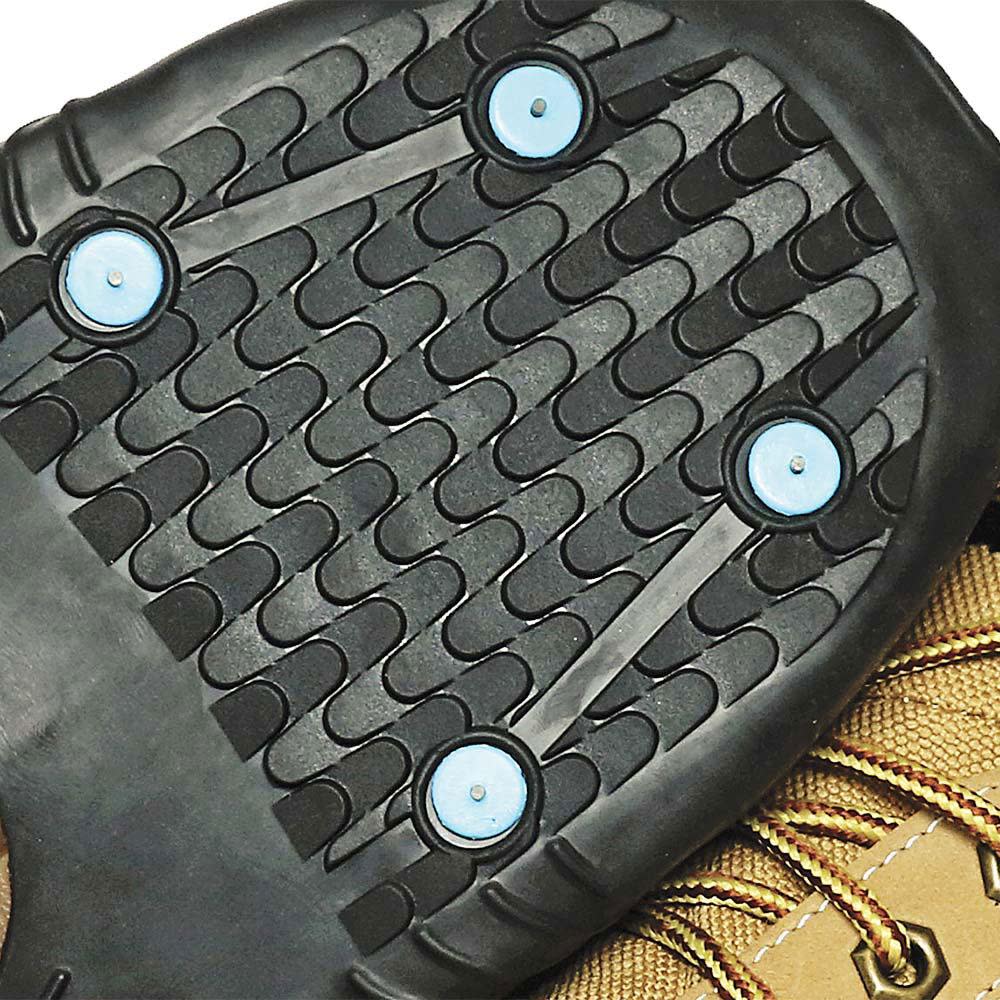 Due North All Purpose Industrial Footwear Traction Aid with 8 Ice Diamond Tungsten Carbide Spikes Pulse Grip Tread Pattern Rubber Black Unisex Small - Ascmtools