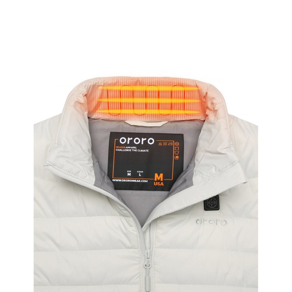 ORORO Womens Off-White Classic Heated Vest Kit XL - Ascmtools