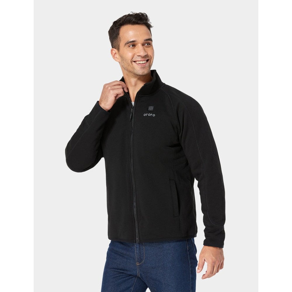 ORORO Mens Black Heated Fleece Jacket Kit Small - Ascmtools