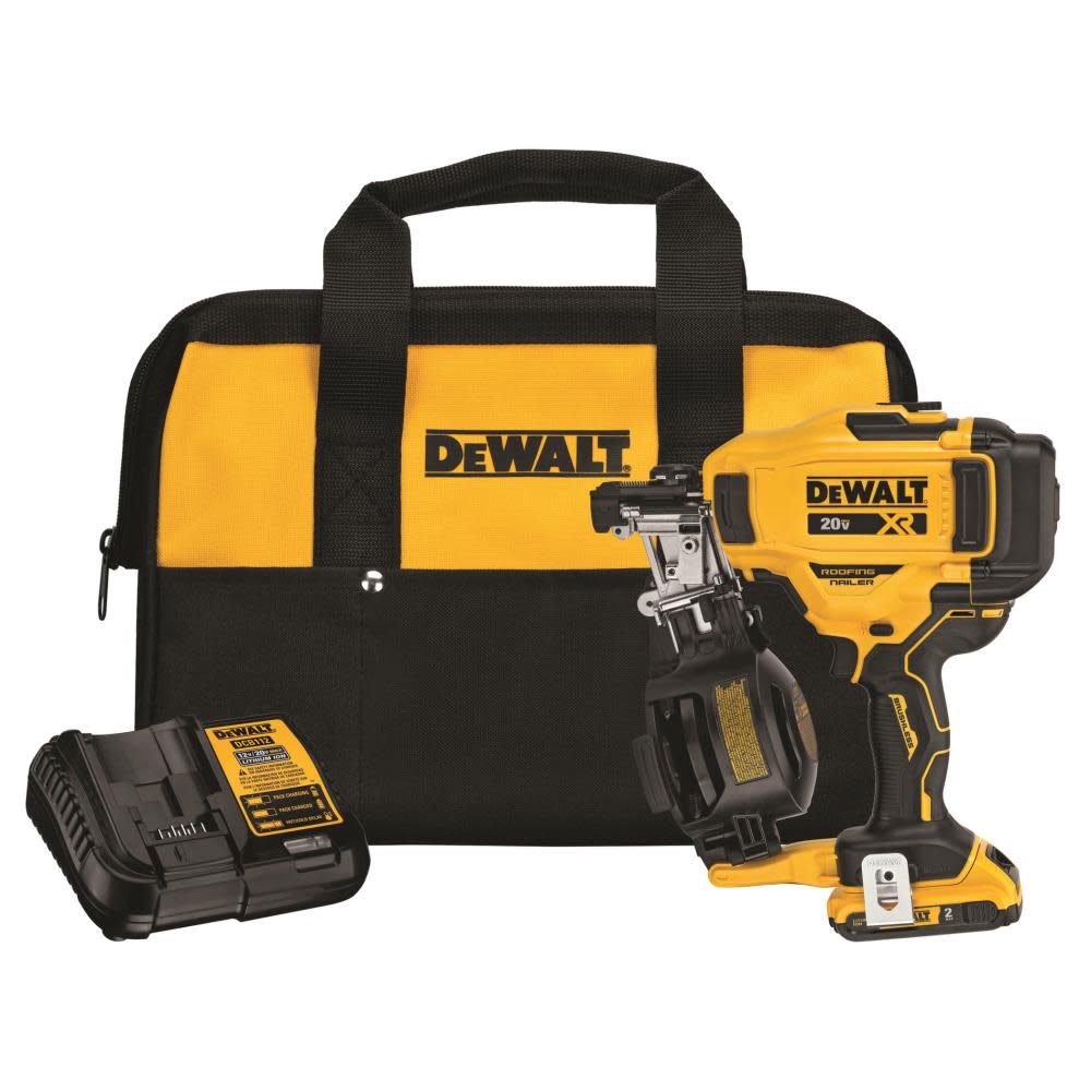 DEWALT 20V MAX* 15 Cordless Coil Roofing Nailer Kit - Ascmtools