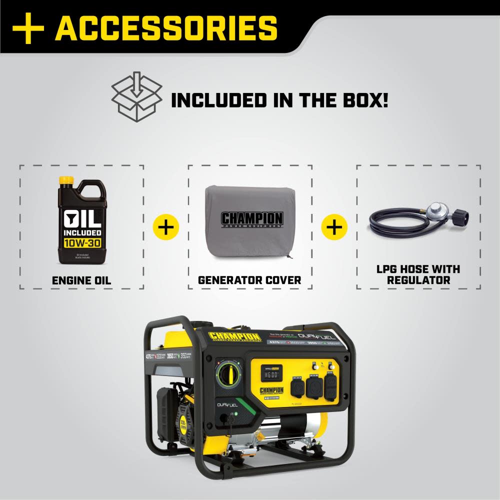 Champion Power Equipment Generator Dual Fuel Portable 3500 Watt - Ascmtools