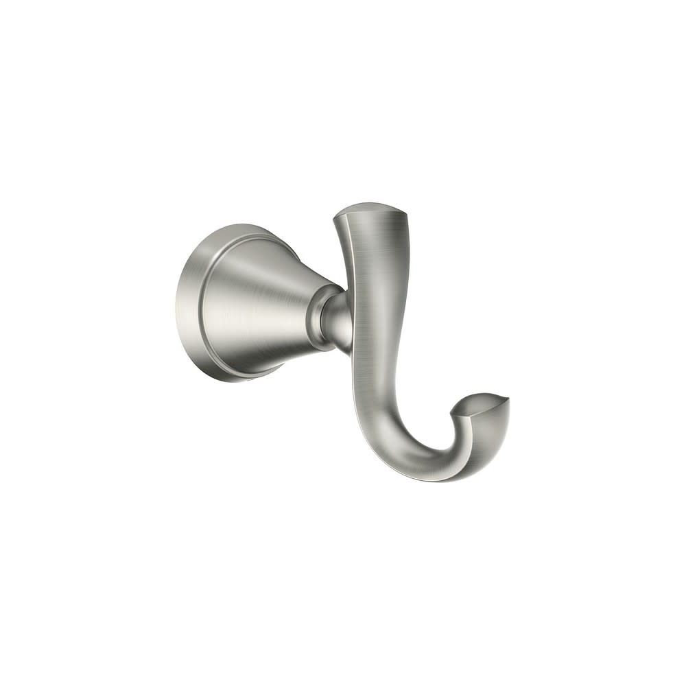 Moen Tiffin Brushed Nickel Robe Hook with Press & Mark Stamp - Ascmtools