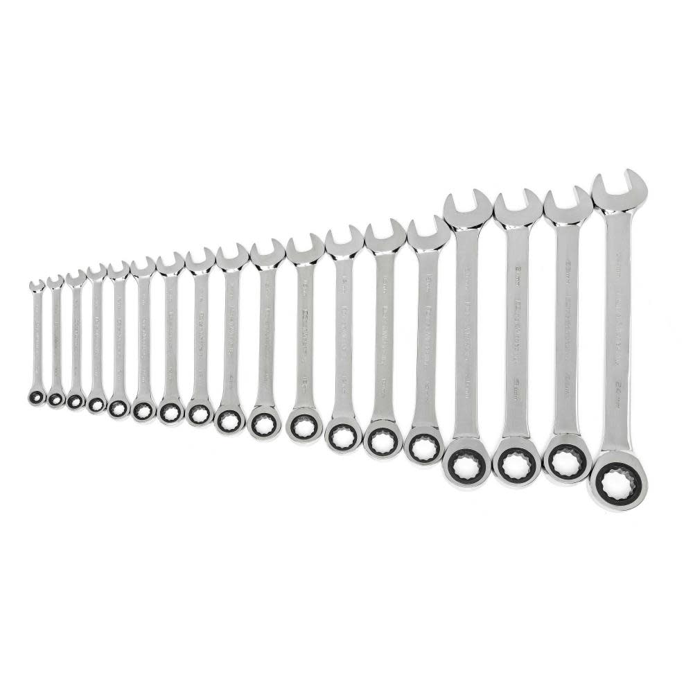 GEARWRENCH Wrench Set Ratcheting Combination Metric 18pc - Ascmtools