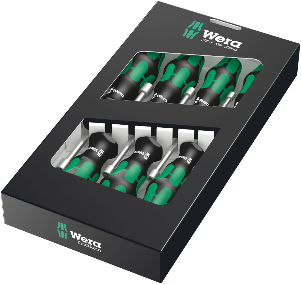 Wera Tools 395 HO/7 SM 7pc Anti Roll-Off Nutdriver Set - Ascmtools