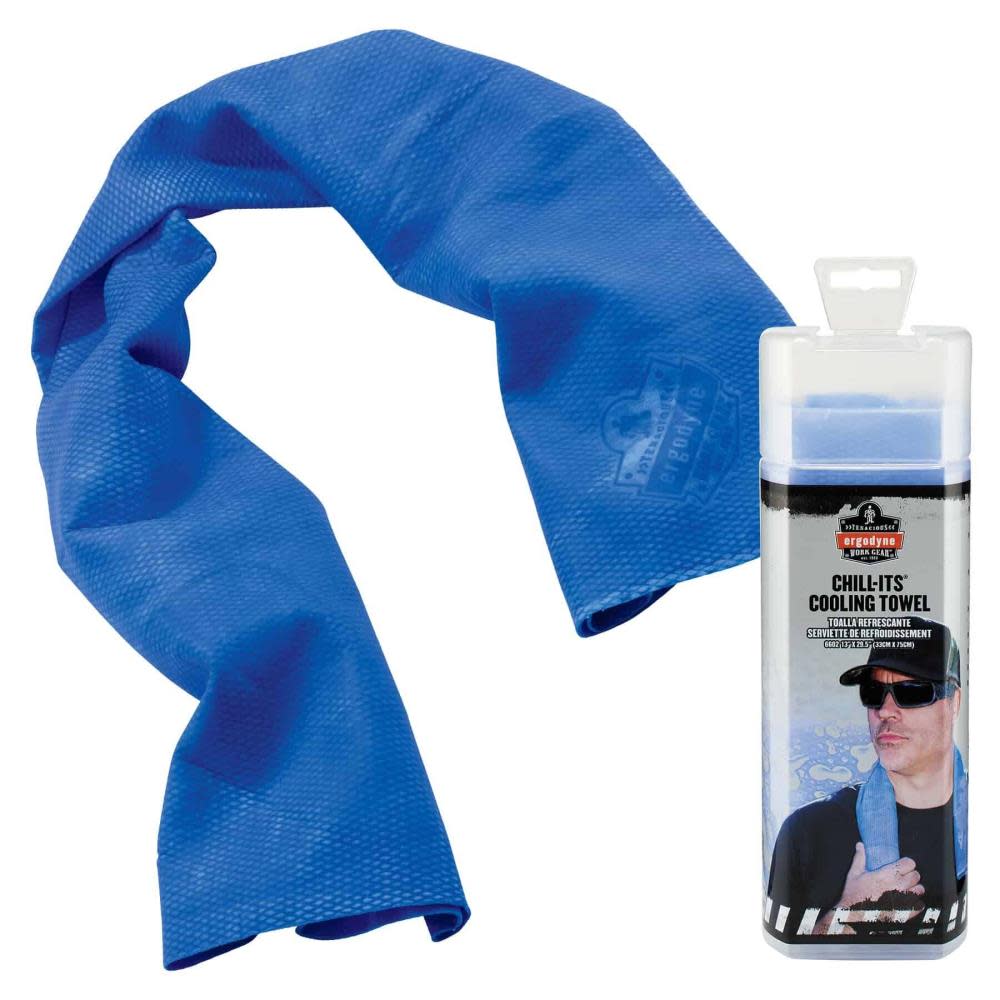 Ergodyne Chill Its 6602 Evaporative Cooling Towel Blue 50pk - Ascmtools