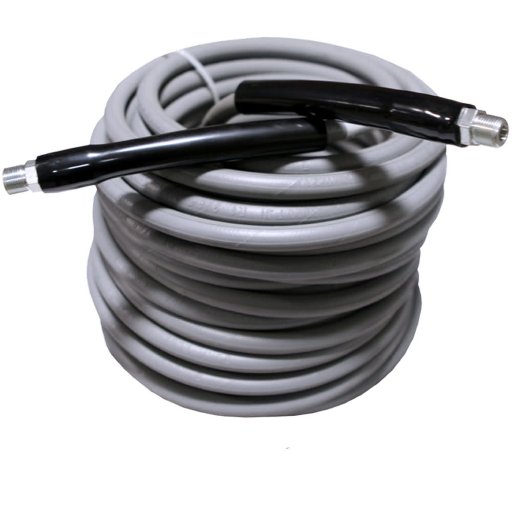 Aaladin Cleaning Systems Grey Non-Marking Power Washer Hose 3/8″ X 100′ 4000 PSI 3/8″ SLD/SWL. - Ascmtools