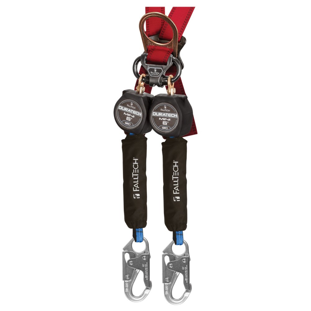 Falltech DuraTech Mini 6′ Twin Leg Personal SRL with Snap Hook - Ascmtools