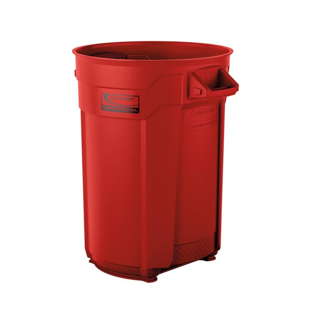 Suncast Plastic Utility Trash Can – 44 Gallon Red - Ascmtools