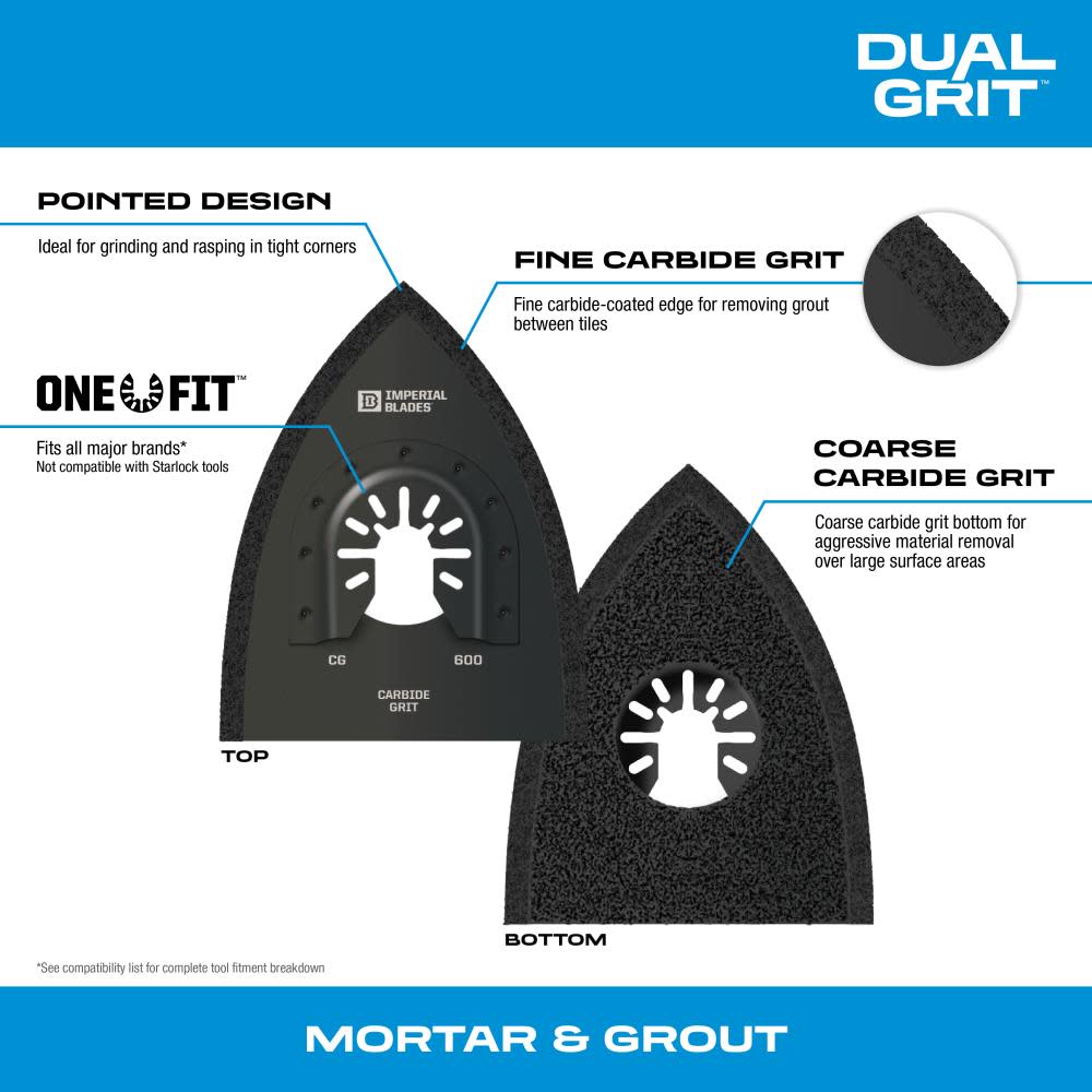 Imperial Blades IBOA600-1 One Fit 3″ Dual Carbide Grit Rasp 1PC - Ascmtools