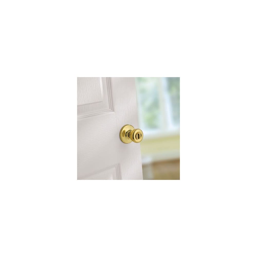 Kwikset Tylo Door Knob Polished Brass Bed & Bath Privacy Round - Ascmtools