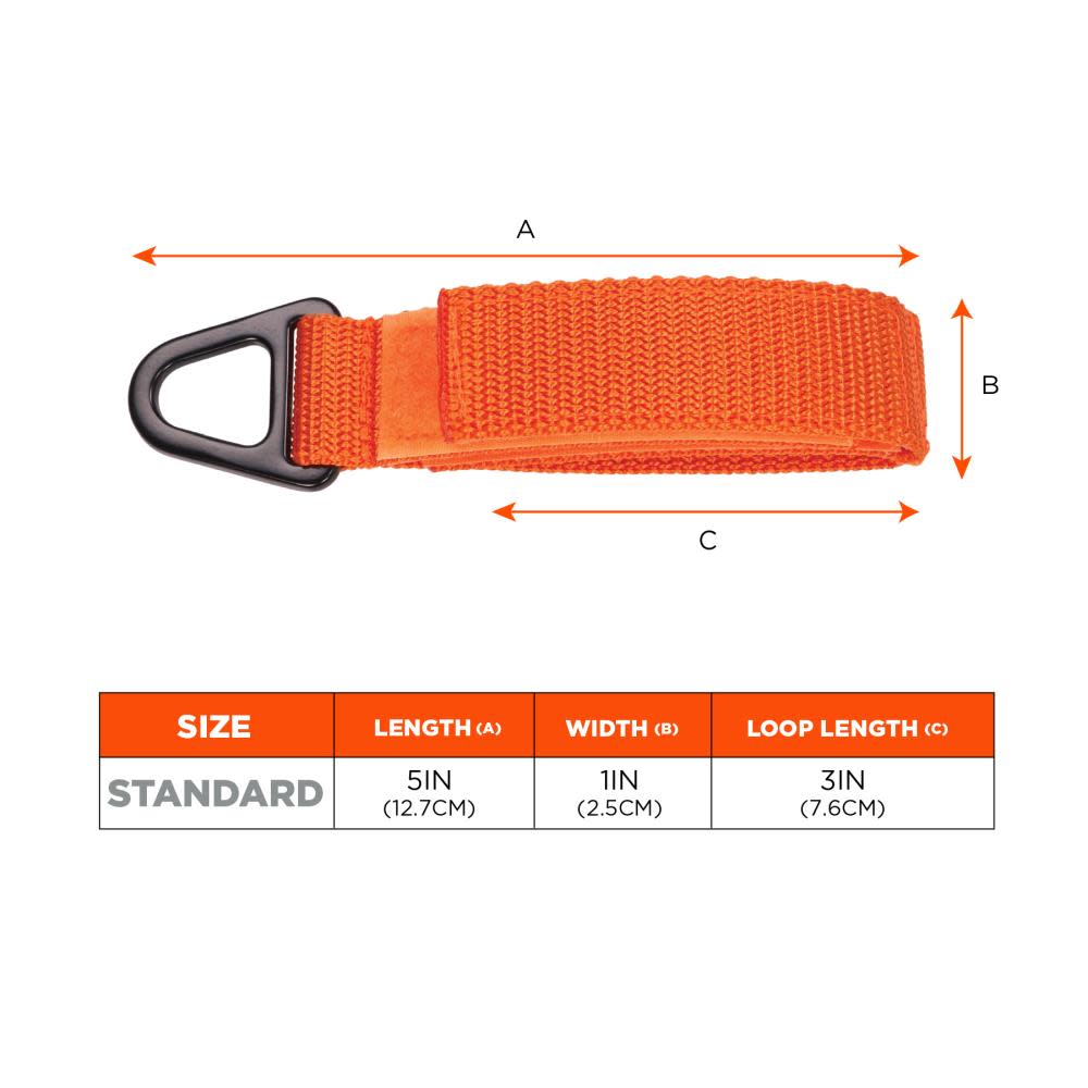 Ergodyne Squids 3172 Orange Anchor Strap Hook and Loop Closure 5lbs 2pk - Ascmtools