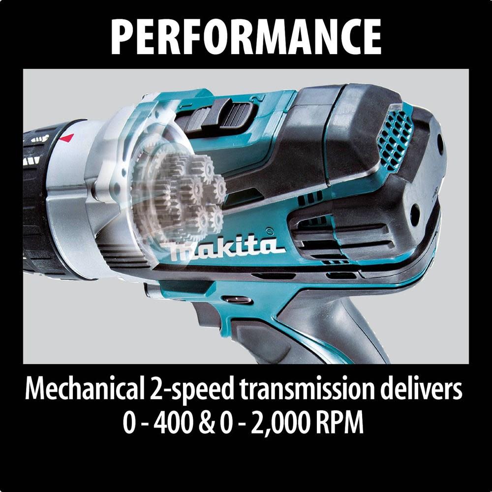 Makita LXT 18 Volt Lithium-Ion Cordless 1/2 in. Hammer Driver-Drill Kit - Ascmtools