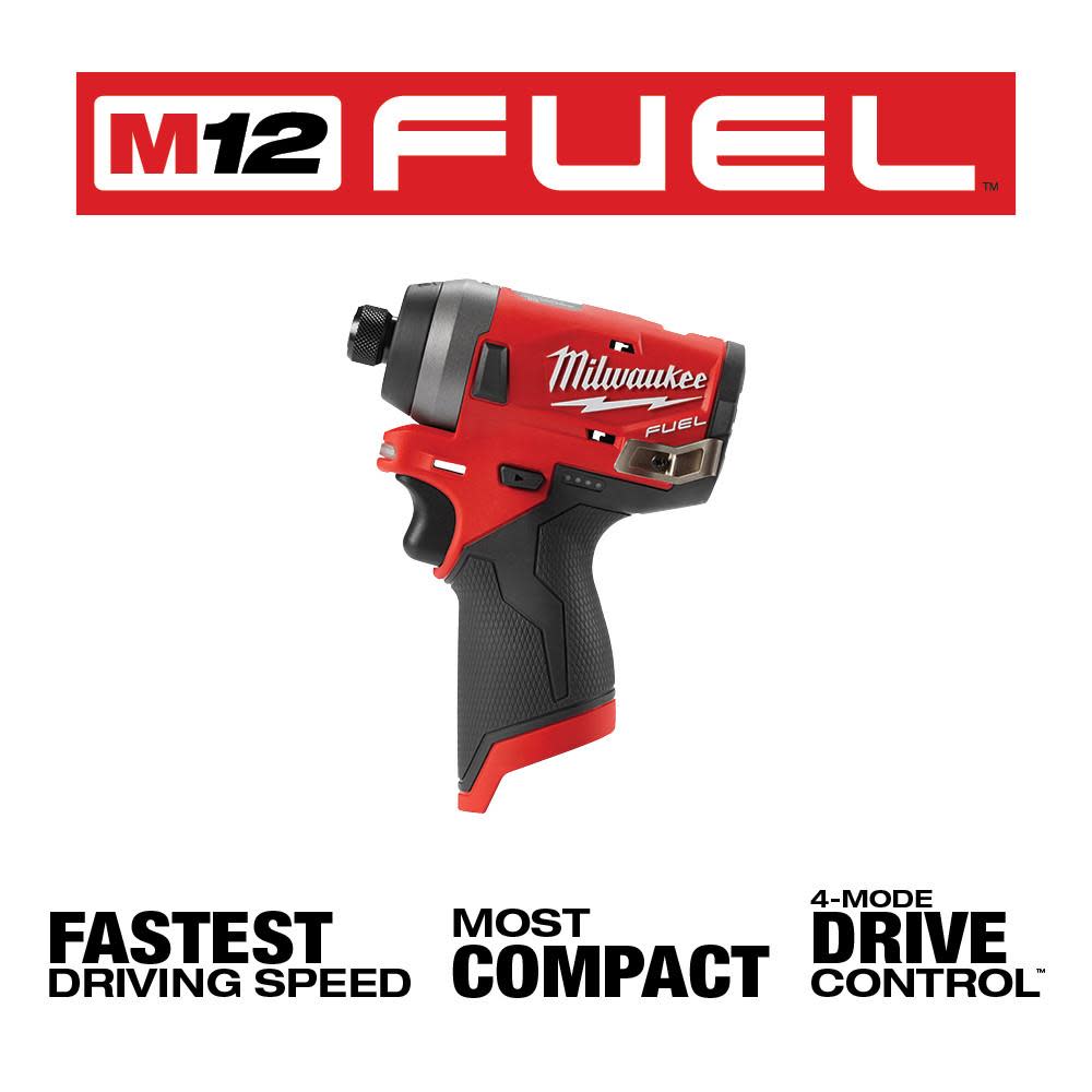 Milwaukee M12 FUEL 1/4 in. Hex Impact Driver - Ascmtools