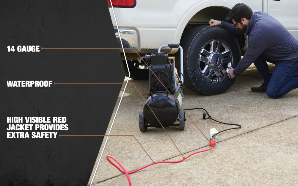 Southwire Extension Cord 14/3 SJTW Vinyl Outdoor - Ascmtools