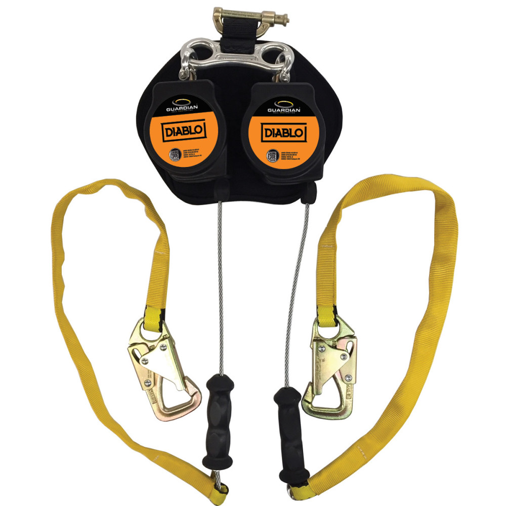 Guardian Fall Protection 8′ Self-Retracting Lifeline with Steel Tie-Back Hook - Ascmtools