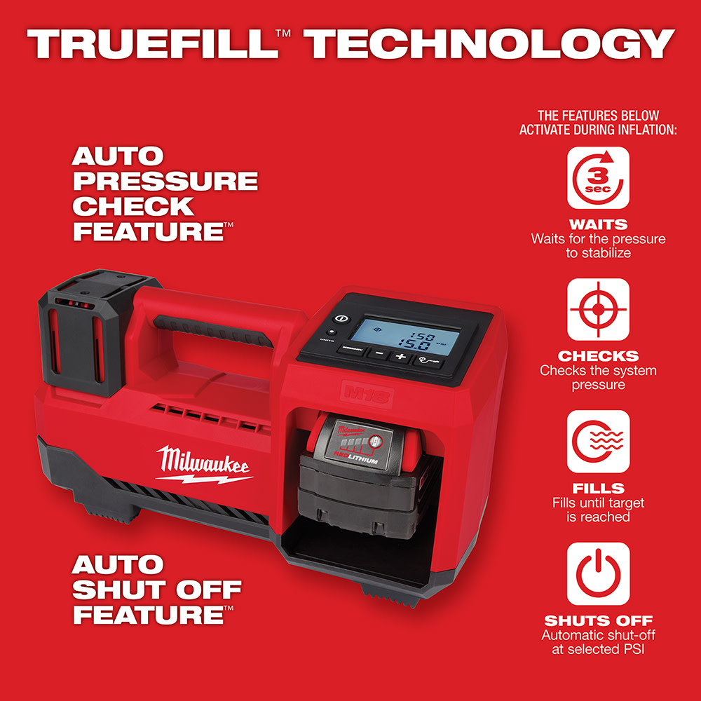 Milwaukee M18 Inflator with XC 5Ah Starter Kit Bundle - Ascmtools