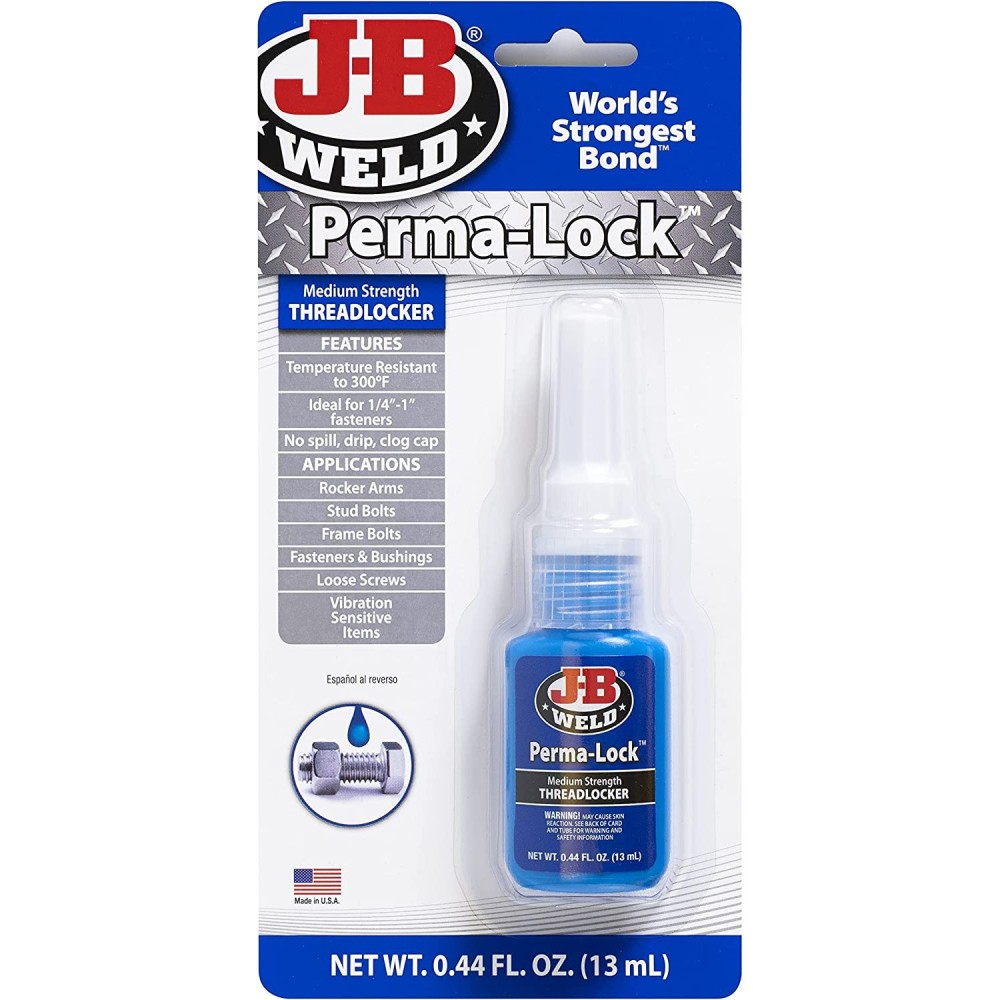 J-B Weld Perma Lock 0.44oz Blue Medium Strength Threadlocker - Ascmtools