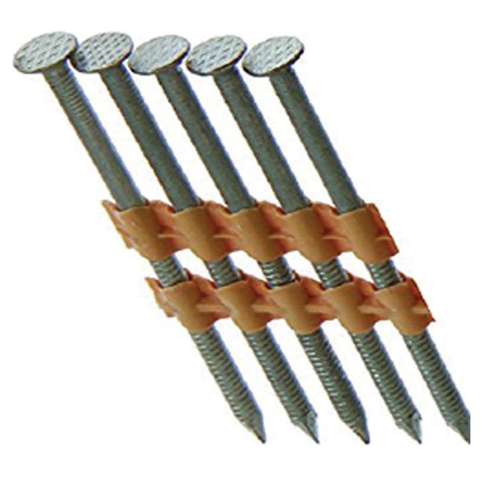 Grip Rite 2 in. x 0.113-Gauge Plastic 1M Galvanized Steel Ring Exterior Round Nails (1000 Per Box) - Ascmtools